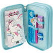 Picture of UNICORN 3 ZIP FILLED PENCIL CASE - TIFFANY BLUE